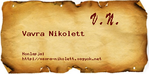 Vavra Nikolett névjegykártya